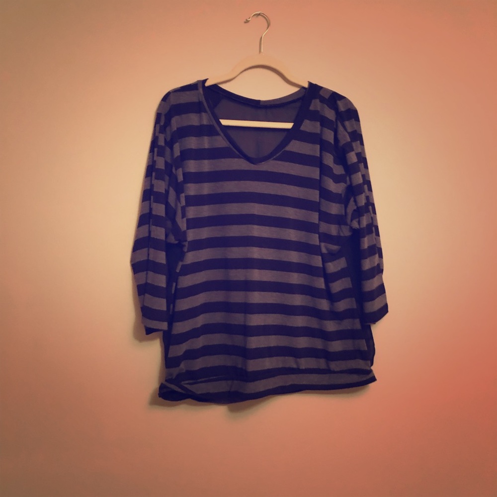 Great top, strip black and grey.